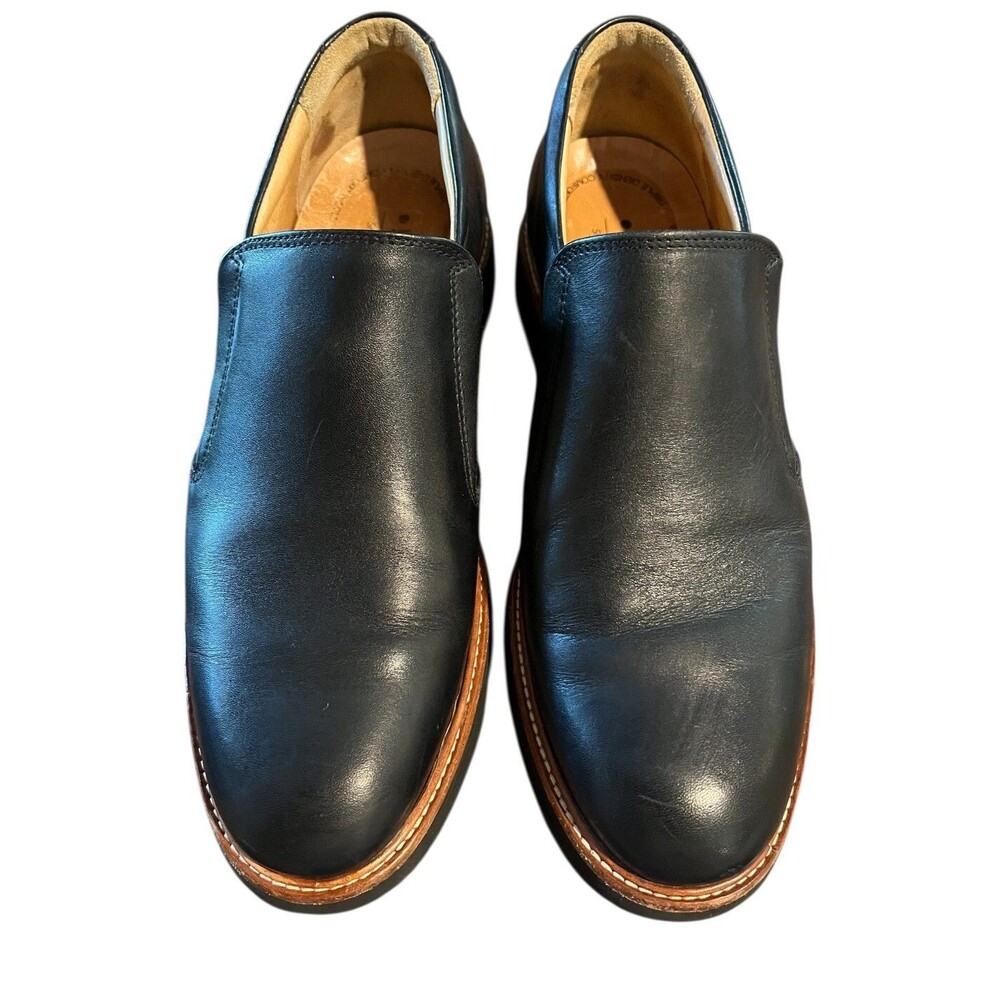 Samuel HUBBARD Men's Black Leather Frequent Traveler Loafers Slip-ons Size 9